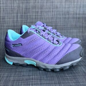 Columbia Girls Kids knight Falls Waterproof Sneakers Purple and Blue